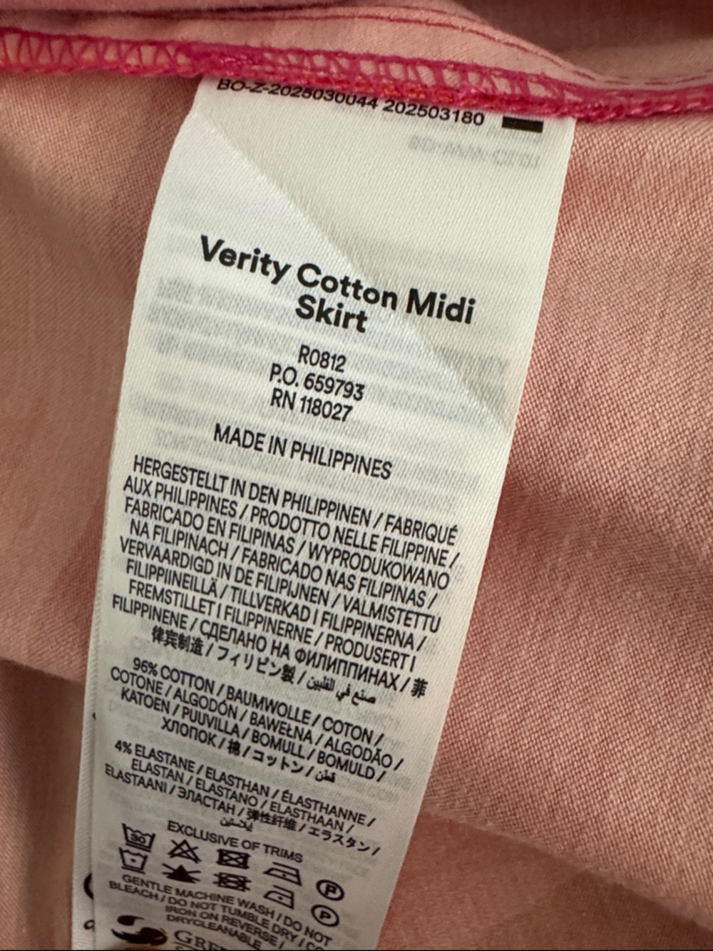 Boden Pink Verity Cotton Midi Skirt 2P - Picture 5 of 5